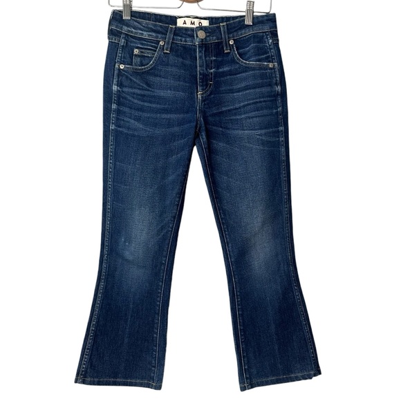 AMO Jane True Blue Cropped Flare Jeans Trendy Y2K Size 26 - Picture 2 of 8